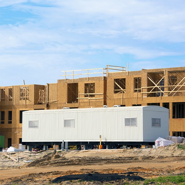 many construction site office trailers come equipped with amenities such as restrooms, kitchenettes, and climate control